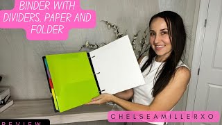 All-in-one Slim Binder Notebook, 3 Ring Binder w 5 dividers 1 folder #backtoschool #schoolnotes