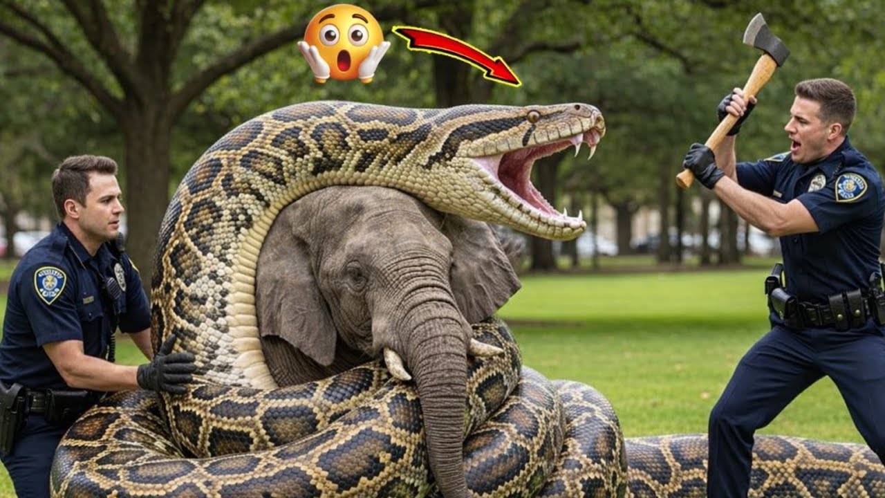 Спасательная команда спасла слона от питона, а умная собака предупредила его 🐕 