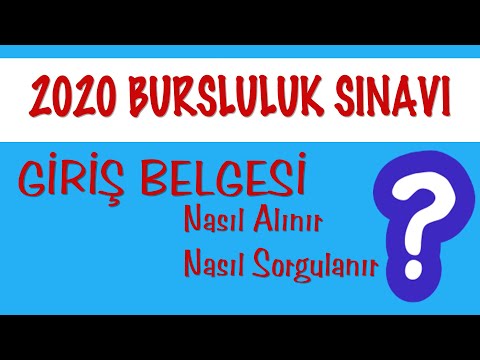 Bursluluk Sınavı Giriş Belgesi Nasıl Alınır 2020 | Bursluluk Sınavı Giriş Belgesi Sorgulama