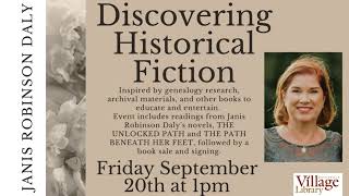 'Discovering Historical Fiction' with author Janis Robinson Daly