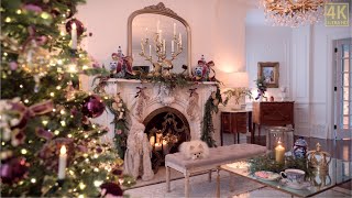 Cozy Christmas Eve in the Drawing Room | 1895 Estate Jazz & Fireplace Ambiance