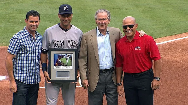 President Bush surprises Derek Jeter at ceremony