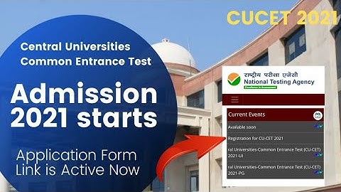 Cucet 2021 | Cucet Application Form 2021 is Released | Cusb Entrance Exam 2021 |