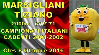 Marsigliani Tiziano 2000m Campionati Italiani Cadetti 2016 Cles(TN)