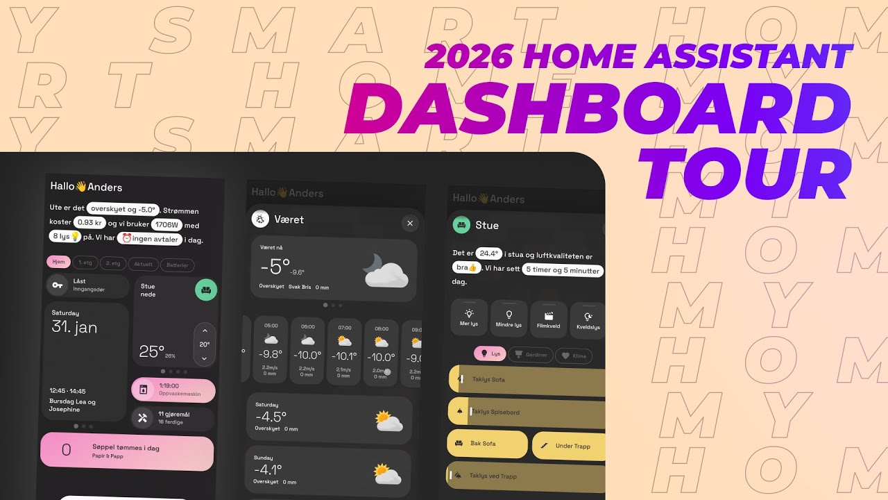 Полный обзор панели управления Home Assistant 2026 | 7 пользовательских карточек | Доступен YAML