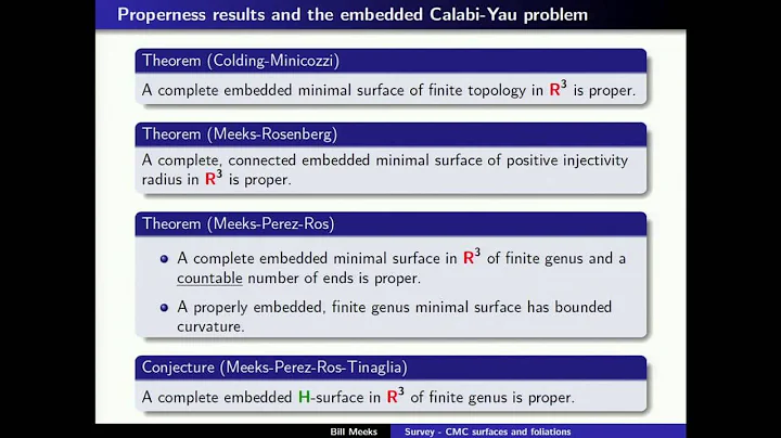 William Meeks: Recent progress in the theory of me...