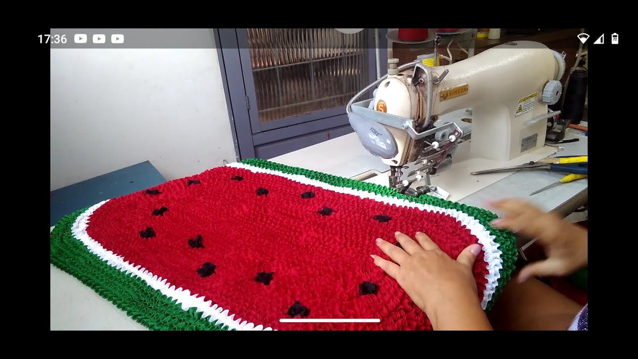 Faça vc mesmo e ganhe seu dinheiro,facil rápida e lindo jogo tapete frufru de melancia