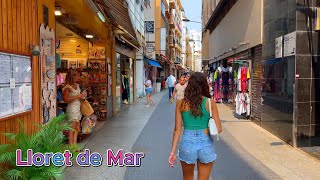 ⁴ᴷ Lloret de Mar, Spain 🇪🇸 Costa Brava | Walking tour of the city and along the beach - (HDR Video)