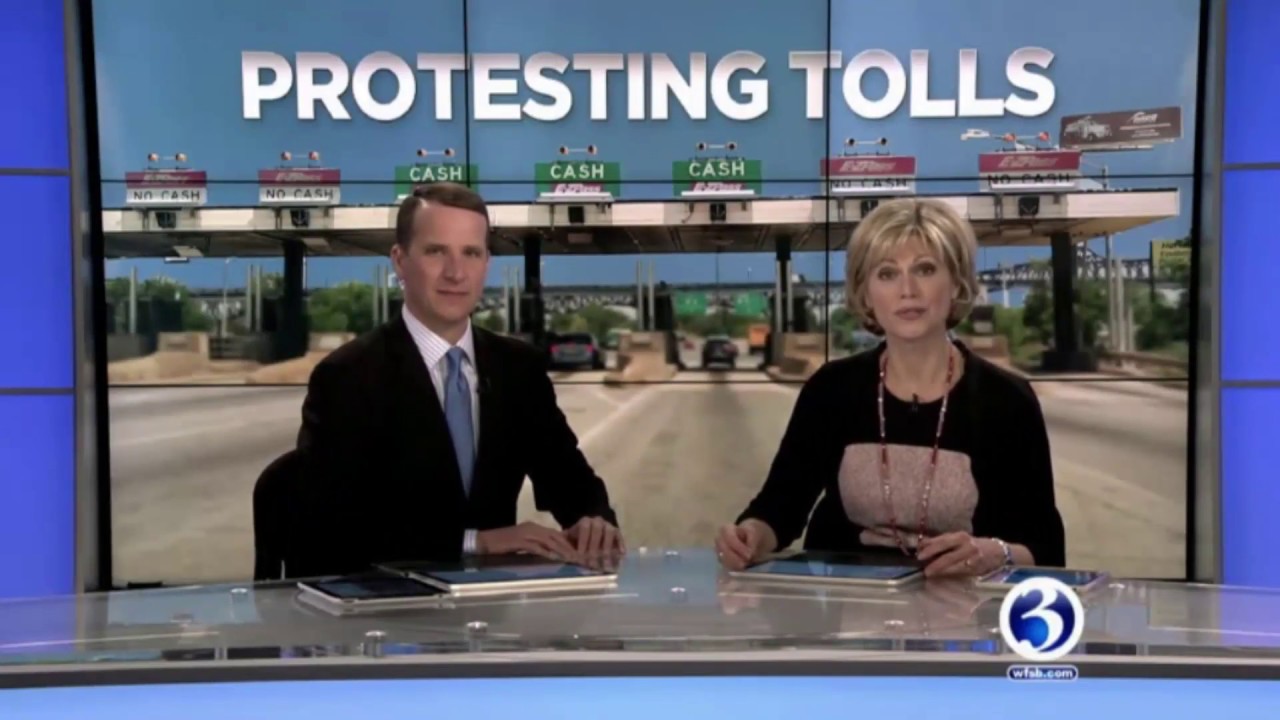 Connecticut residents protest Ned Lamont's broken campaign promises on tolls.