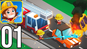 Idle Firefighter Tycoon - Fire Emergency Manager - Gameplay Walkthrough Part 1 (iOS, Android)