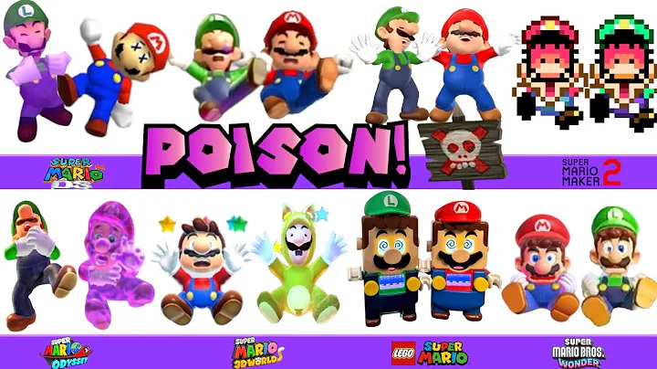 Every Super Mario & Luigi Poison Death animation in Nintendo Games and LEGO