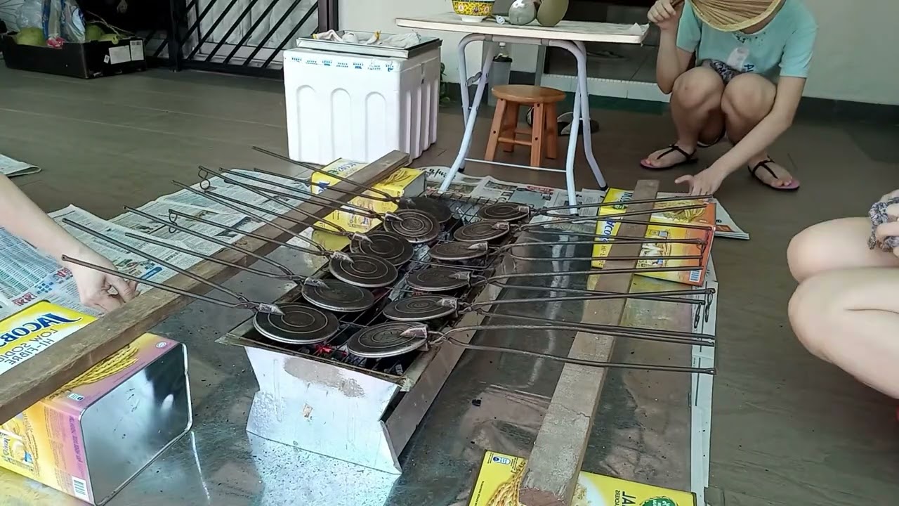 Home-made Kuih Kapit (Malaysian egg rolls)