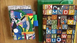 My 2019 Hobonichi covers: Flower Lace, Geometric, Alphabet Maze, Day Camp (Mountain)