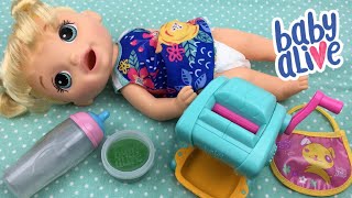 Feeding Baby Alive Snackin Shapes Baby Doll Green Pasta