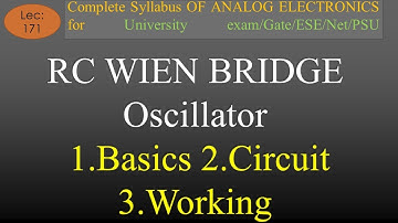 Lec-171 Wien Bridge Oscillator using BJT- Basics, Circuit, Working, Advantages | A E | R K Classes |