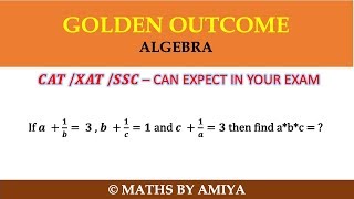 Golden Outcome   Algebra : Must For All : Maths By Amiya