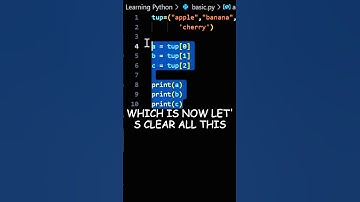Unpacking In Tuple In Python  #python #tuple  #unpacking #programming #coding #variablesinpython