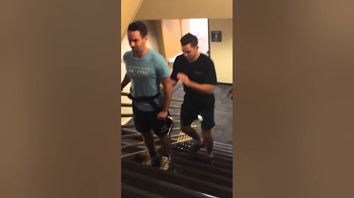 Ascending/descending stairs with wide based quad cane