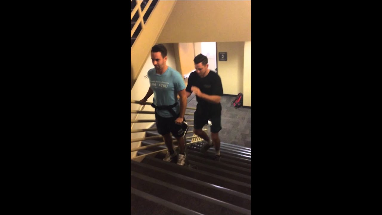 Ascending Descending Stairs With Wide Based Quad Cane Youtube