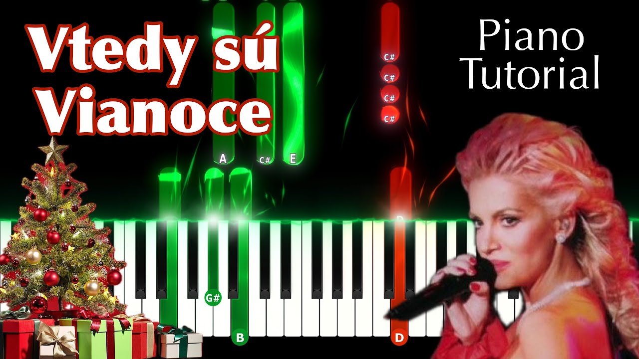🎄Vtedy sú Vianoce - Dara Rolins na klavíri s akordami rýchlo aj pomaly 1- a 2- hlas