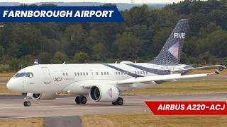 STUNNING Airbus ACJ TwoTwenty Private Jet 9H-FIVE at Farnborough! FIVE Hotels' $80M Flying Penthouse