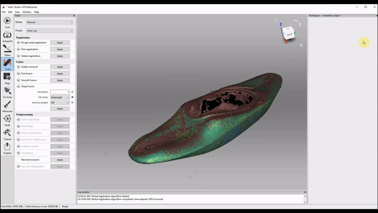 Kayak Scan to CAD plus inspection using Artec Leo, Geomagic Design X, and Control X.