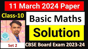 basic maths answer key set 2 /maths answer key 2024 class 10 / 430/1/2 / cbse board exam 2025