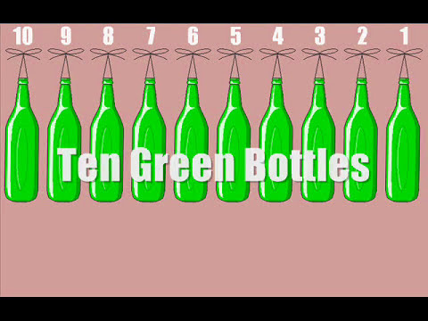 Animated Nursery Rhyme Ten Green Bottles Hanging On The Wall 10 Very ...