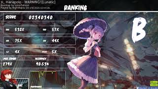Touhou (3L, mariapolo) - Warning ! [Lunatic] Profile