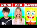 Noob to Pro to Hacker with SpongeBob in Real Life at My PB and J House!
