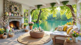 Famous 🐰 Cozy Easter Ambience with Spring Atmosphere 🌿 Fireplace with Cute Bunnies & Calm Piano Music Profile
