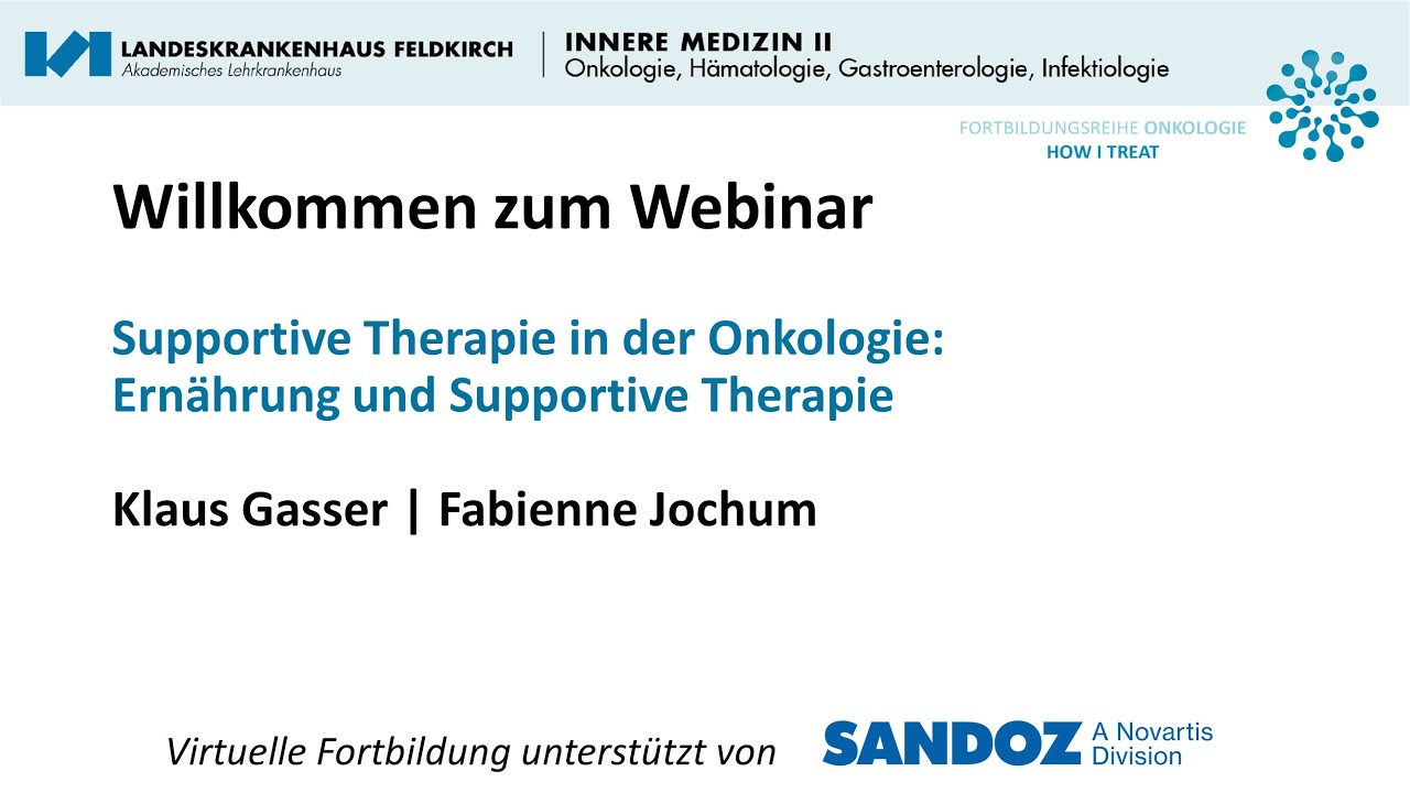 HOW I TREAT | Supportive Therapie in der Onkologie Ernährung und ...