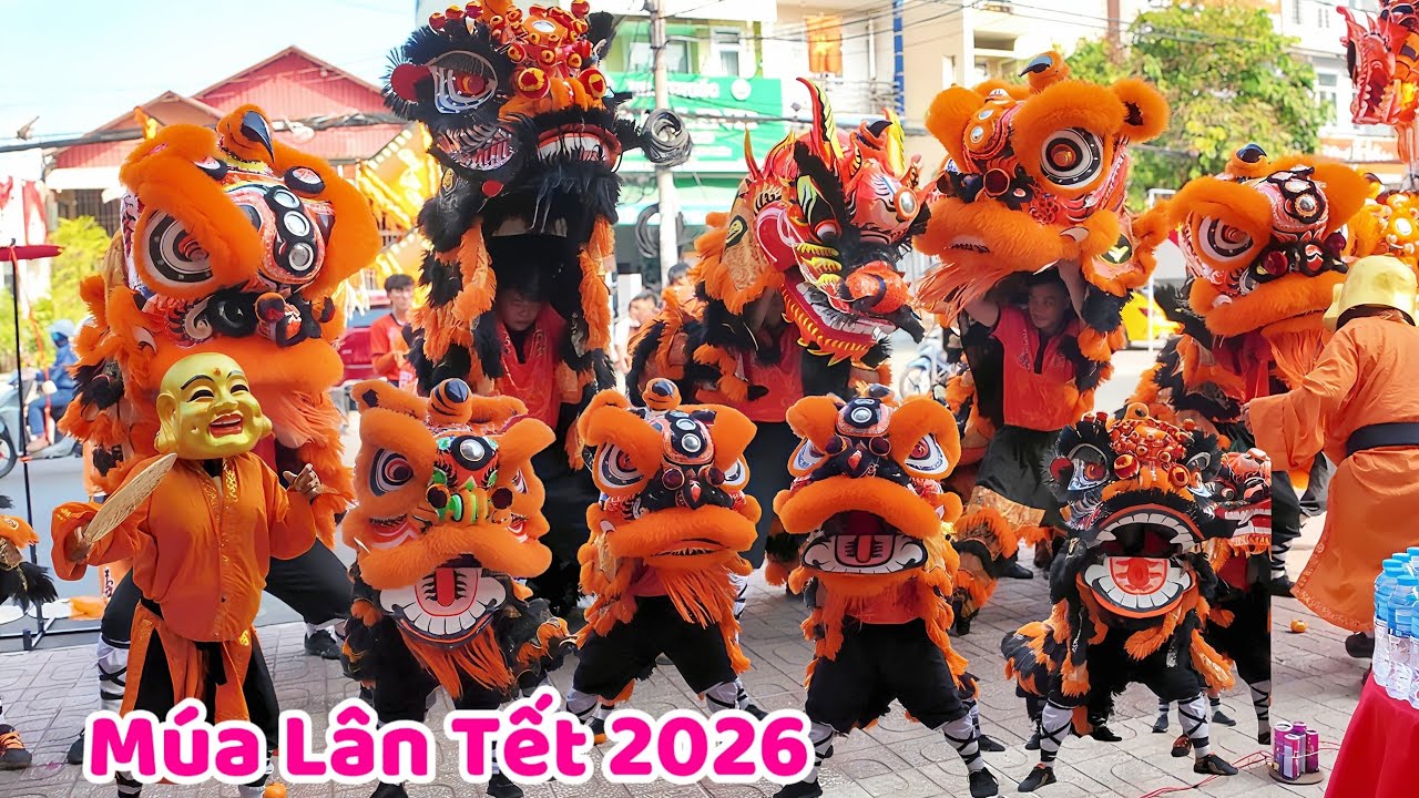 Múa lân mùng 6 tết 2026/Full video múa lân khai trương nhà hàng Trường Phát Châu Đốc 