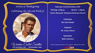 Service of Thanksgiving Celebrating the Life and Work of Winston Euclid Saddler | November 22, 2025