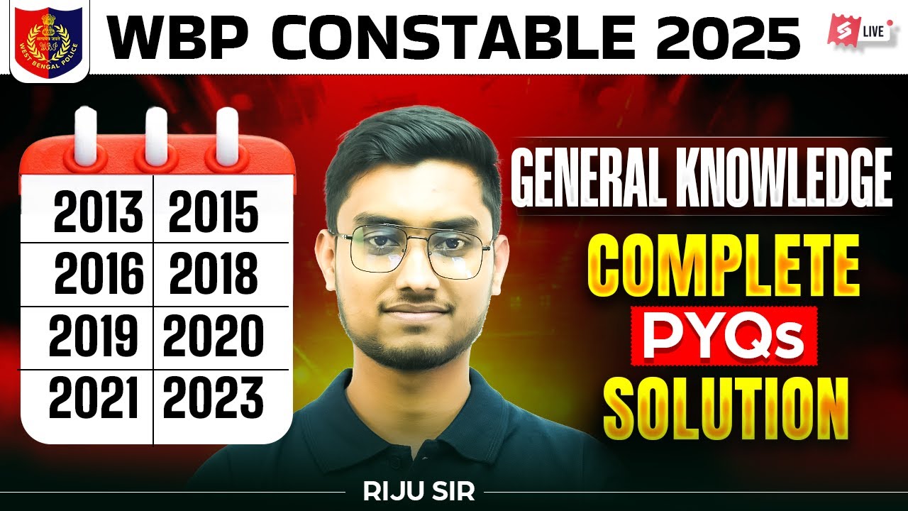 WBP Constable 2025 | WBP Constable GK Class 2025 | Complete PYQs Solution | RIJU
