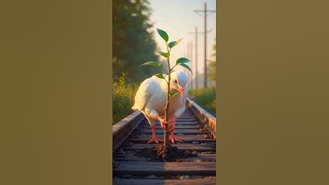 Big Pigeon looks like a mango tree on the railway track 😭 #ai #pigeon #mango #tree #train