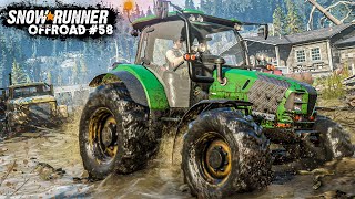 SNOWRUNNER #58: Rettung mit dem TRAKTOR: LKW aus dem Sumpf ziehen | OFFROAD Simulation screenshot 3