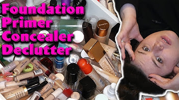 DECLUTTERING FOUNDATION, CONCEALER, PRIMER & SETTING SPRAY | Makeup Collection Declutter 2020