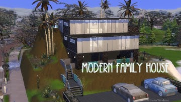 Modern Family House- The Sims 4 (My First Build Using Terrain tools)