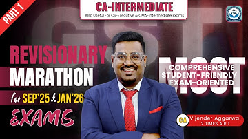 CA/CMA-Inter | Sep25 & Jan26 Exams | GST Revisionary Marathon (Part 1) | CA Vijender Aggarwal