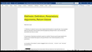 Java Methods Definition Parameters Arguments Return Values