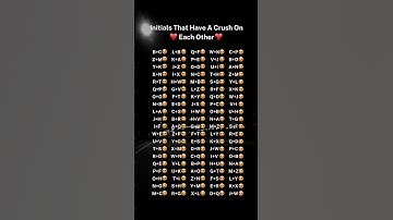 Initials That Have A Crush On Each Other #initials #foryou #viral #fypシ