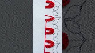 Beautiful handembroidery flower border desgin.castonstitch flower.#shorts#embroidery#viral#trending
