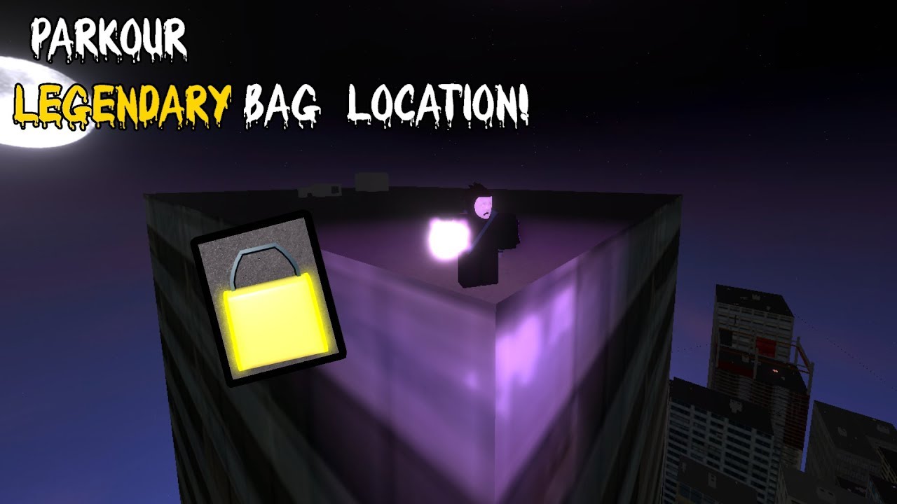 New Parkour Legendary Bag Location Roblox Youtube - what's an epic bag in roblox parkour