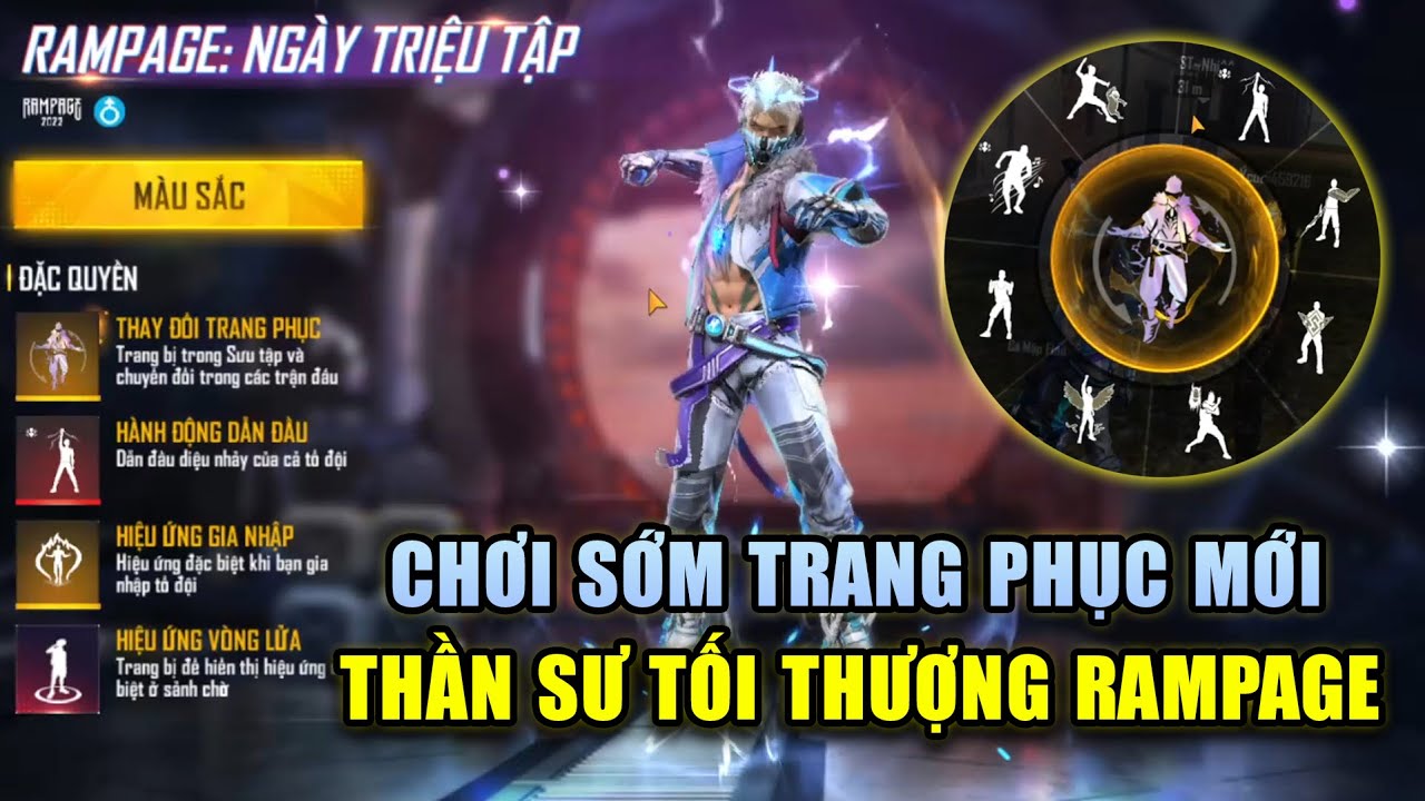 Free Fire | Test Sớm THẦN SƯ TỐI THƯỢNG Đồ Nâng Cấp RAMPAGE Ngày Triệu Tập Hiệu Ứng 2 Trang Phục