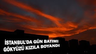 İstanbulda Gün Batımı Görsel Şölen Oluşturdu