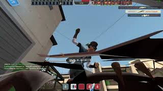 TF2 cheater uses wallhacks and embarrasses himself