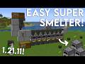 NEW Minecraft Java 1.21.11 Easiest Super Smelter – 2500 Items Per Hour!