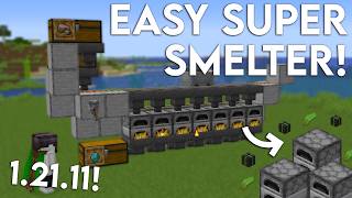 New Minecraft Java 1.21.11 Easiest Super Smelter 2500 Items Per Hour