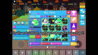 Finally! Hatched my first secret pet! (king Slime) Roblox Bubble Gum Simulator screenshot 3